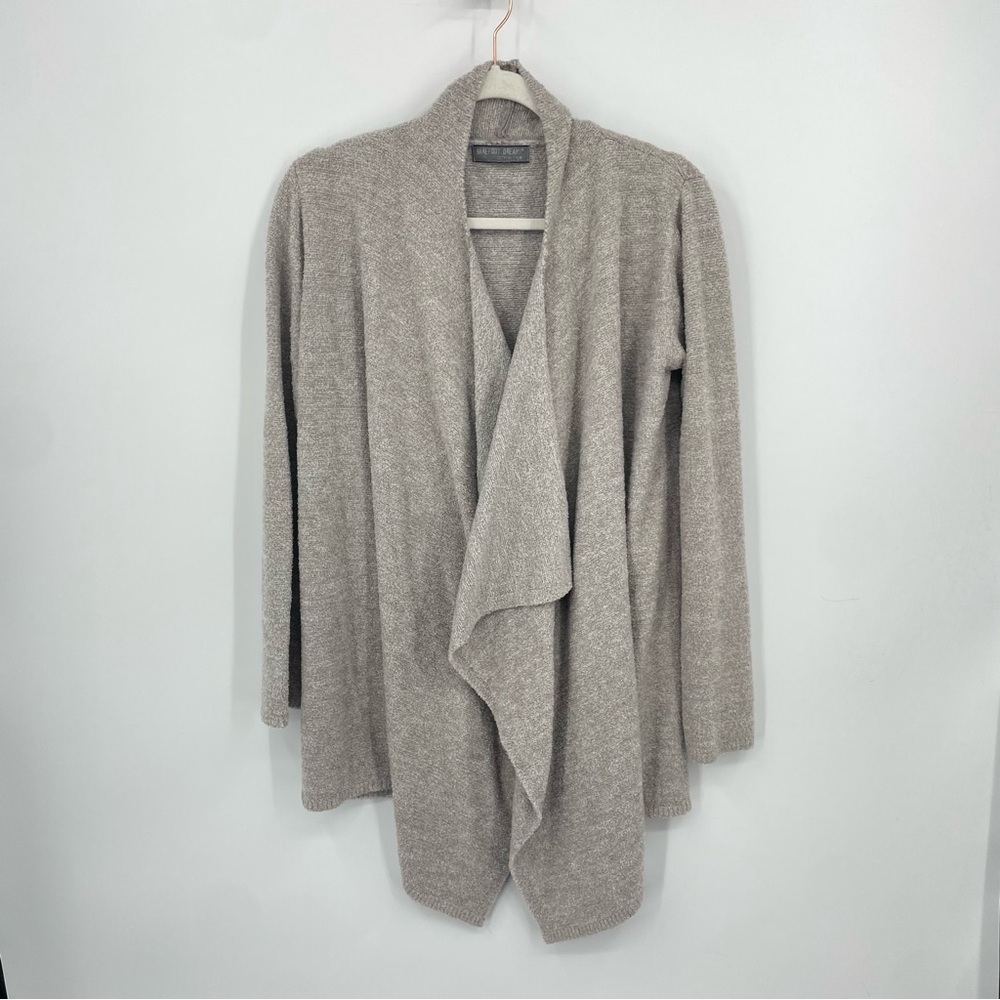 Barefoot Dreams Cozy Open Cardigan Sweater‎ 436 beige Sz M